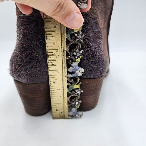 Marc Fisher Womens Brown Burnished Suede Contrast Stefani Western Bootie Size 9M - Picture 5 of 7